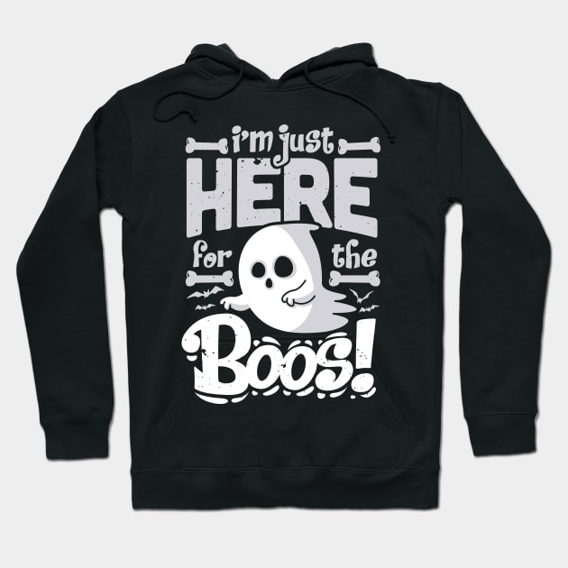 Funny Halloween Im Just Here For The Boos Drinking Ghost Hoodie by ghsp